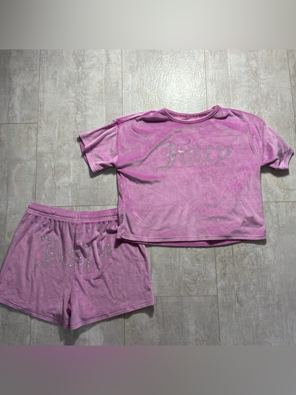 Juicy Couture Velour 2-Piece PJ Set Shorts Velour Lavender Purple Size S